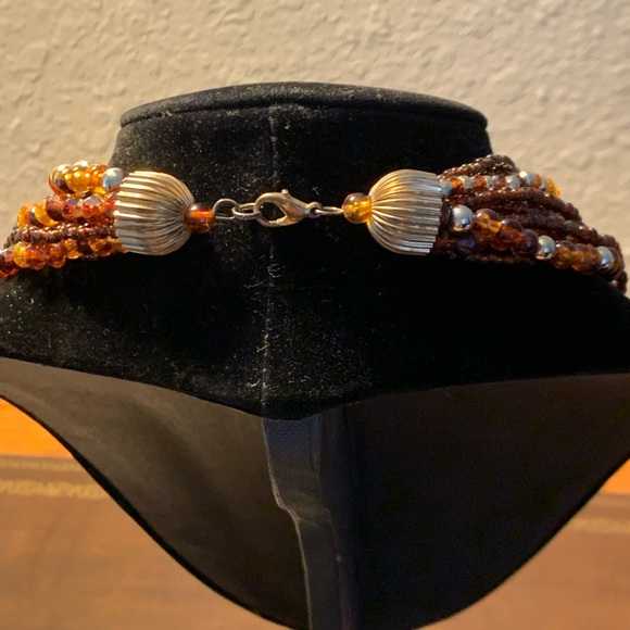 Amber Faceted Beads, Golden Beads, & Crystal Necklace  🚀🎉CLOSET CLEAROUT🎉🚀 - Picture 8 of 9